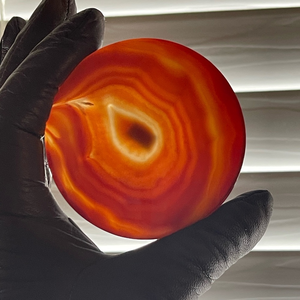 Agate Art Piece - Carnelian Hand carved coaster/display piece